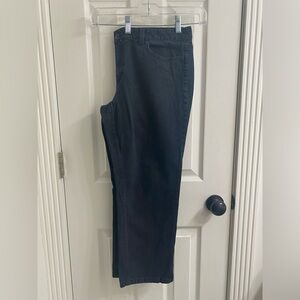 Black wash jeans with zipper ankles. Slim fit.